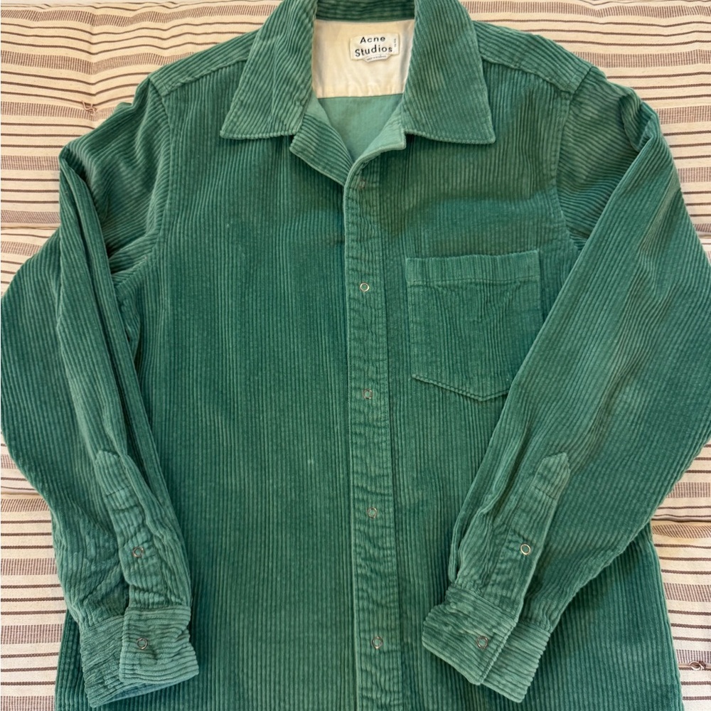 Acne Studios Green Corduroy Shirt